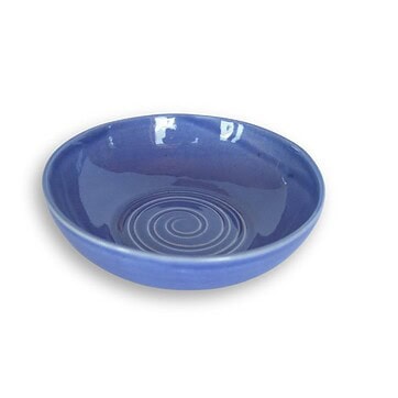 Small Stoneware Tapas Bowl, 5" Handcrafted Serving Dish - Lilac, Spiral