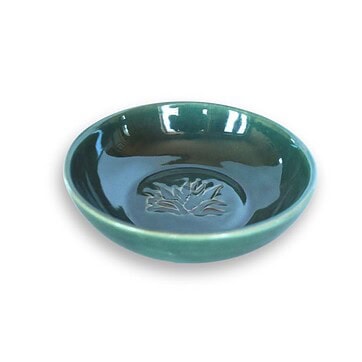 Small Stoneware Tapas Bowl, 5" Handcrafted Serving Dish - Green, Agave